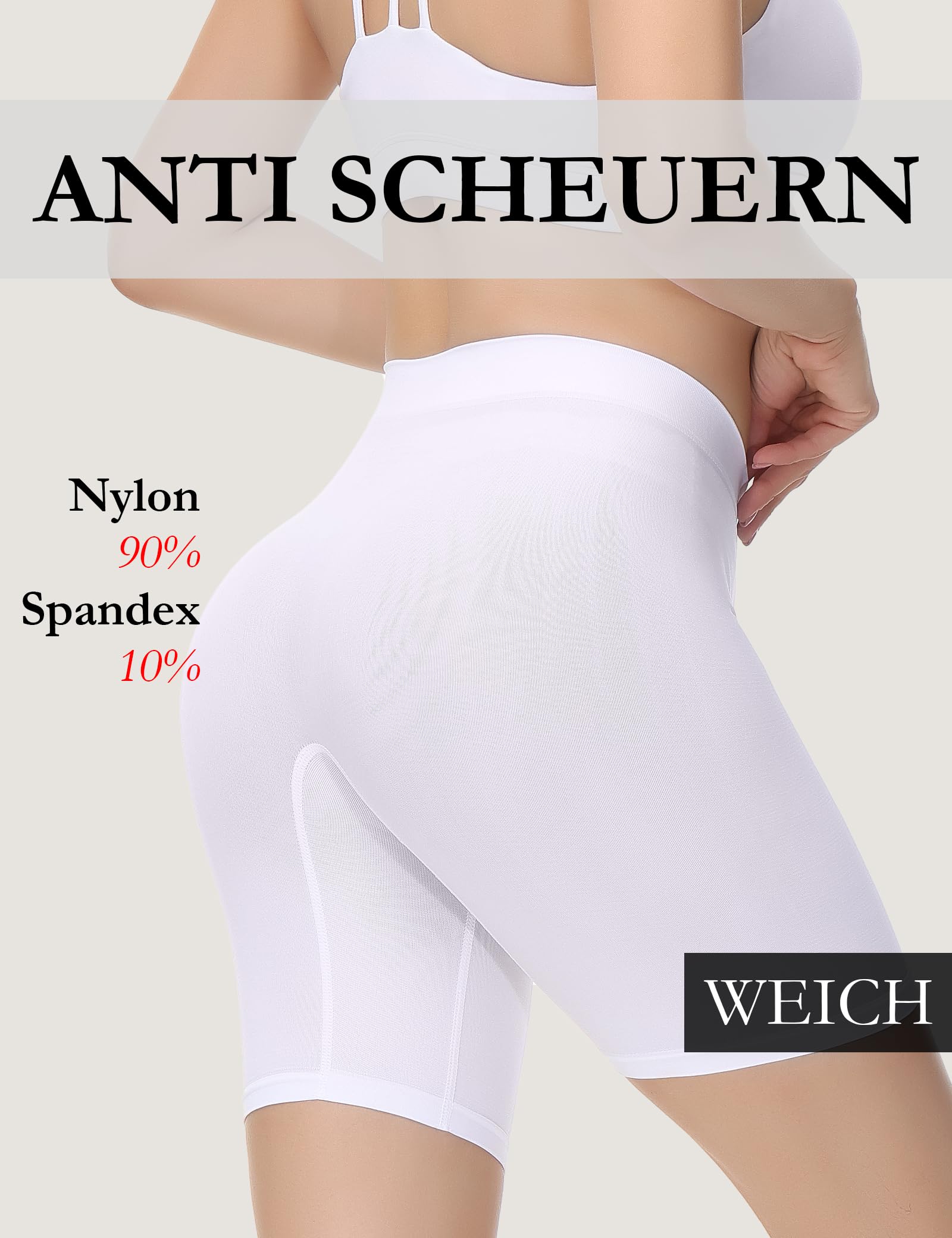 Yeblues Radlerhose Damen Kurz Hose,3er Pack Anti Scheuern Radlerhosen Shorts Damen Kurze Hosen für Kleid Kleider Rock,Nahtlos Hohe Taille Unterhose für Sommer Gym,Yoga,Radsport Sport