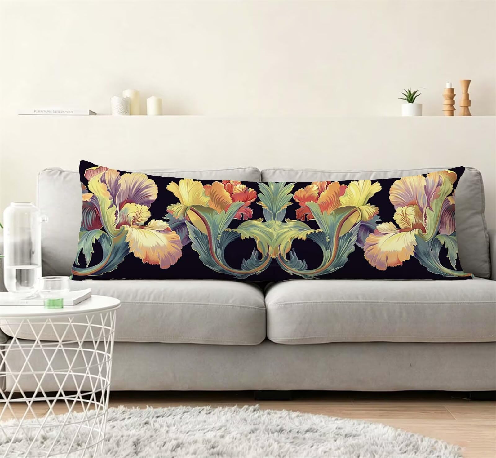 Nordic-17 Federe Cuscino Letto 50 x 150 cm, Cuscini per Divano Lino, | Doppia Faccia Stampa, Plain-2 Fodera per Cuscino Decorativa, con Cerniera, Cuscino per Dormire Sul Fianco j-32