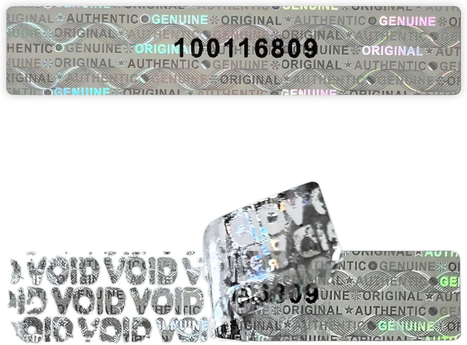 1200 pcs Tamper Proof Hologram Stickers High Security Tamper Evident Seal Warranty Void Original Genuine Authentic Holographic Labels/Stickers w/Unique Sequential Serial Numbering(Glod)