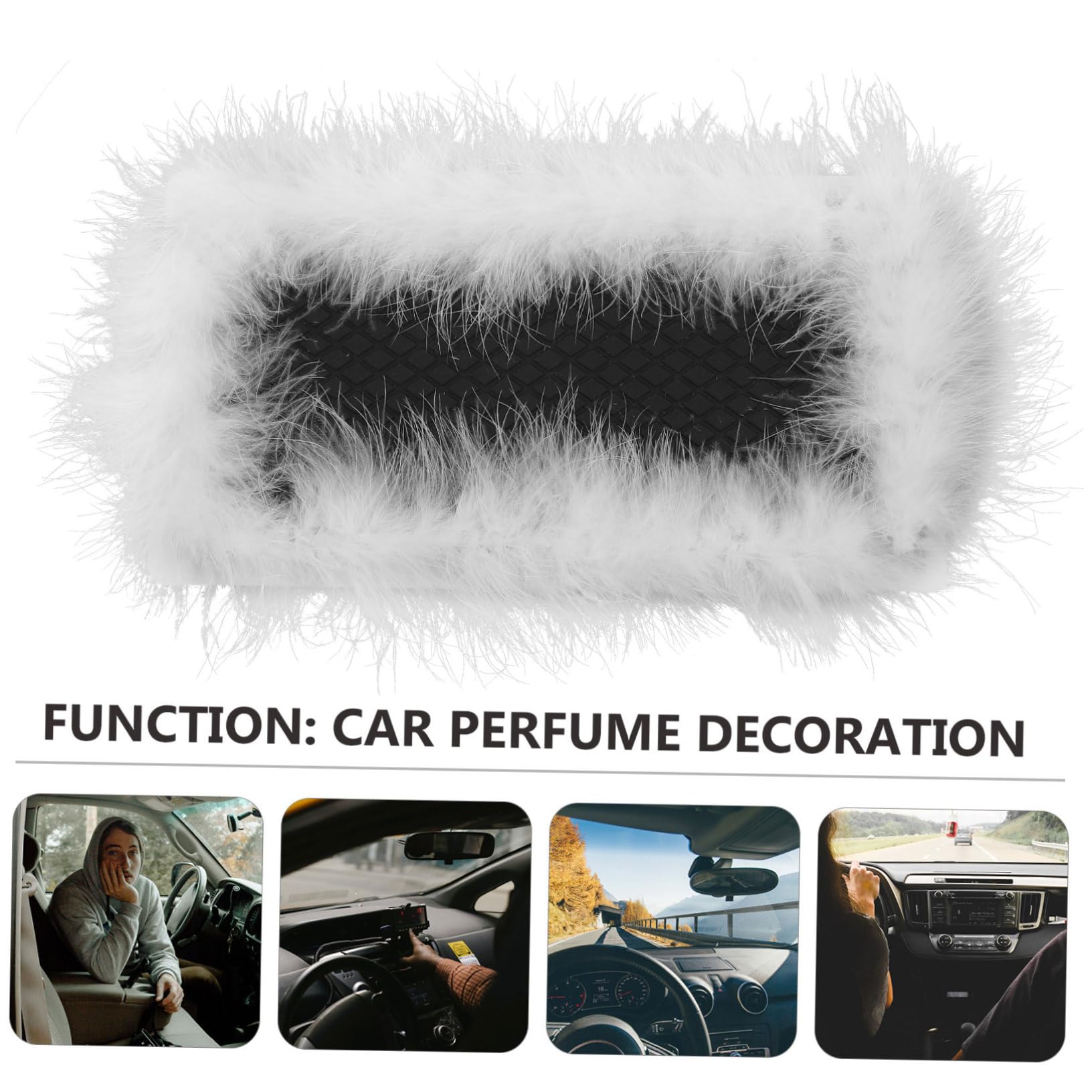 ERINGOGO Universal Car Dashboard Mat Non-Slip Phone Pad Plume Decorative Pad Oil-Resistant Sturdy