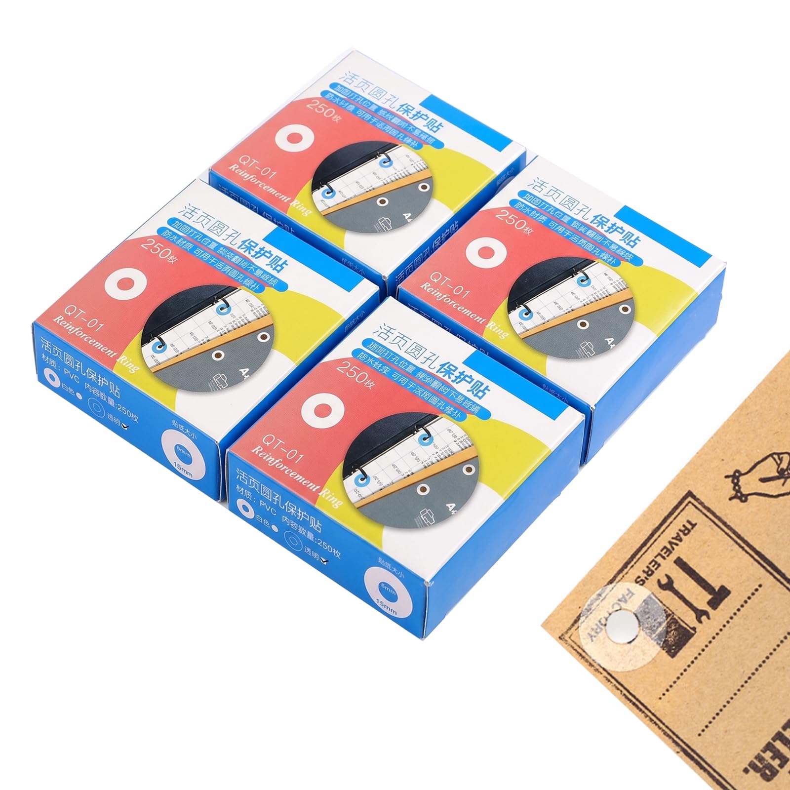 Ultra Clear Anti Glare Hole Punch Reinforcers with Smooth Dispenser Box, Self Adhesive Ring Binder Reinforcement Rings, Waterproof Loose Leaf Paper Hole Protector Labels, 4 Pack