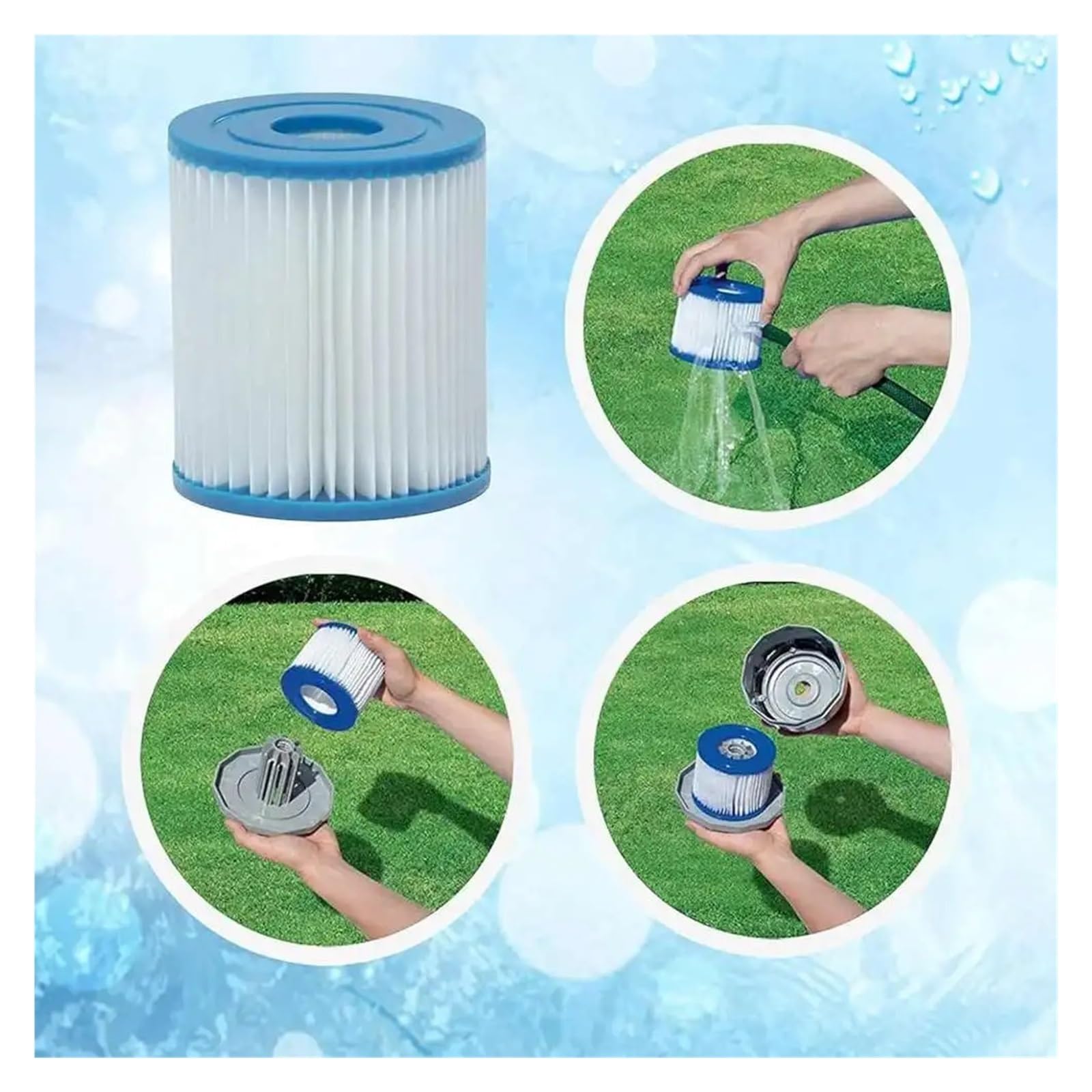 SRFCGPFFV Cartouche Filtrante De Type I pour Piscine Et Spa, Compatible avec Bestway Et Flowclear, Adaptée Aux Pompes Débit 300/330 Gal/h, Références 58093 58381 58511e(XI-8PCS)