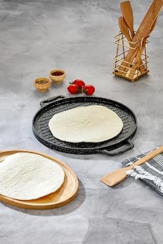 Cooker 34 cm D k m Granit Kaplama Tava  ift Kulplu G zleme Tavas , Gri