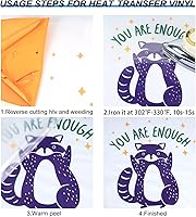 Vista 84 de TUMIYA HTV Heat Transfer Vinyl Rolls - 12" x 30 Ft HTV Vinyl, Black Iron on Vinyl DIY Design for T-Shirt (Black)