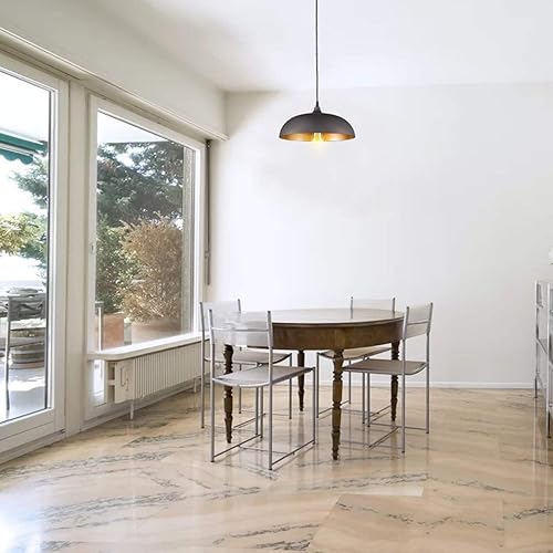 Miniatura 4 de Emliviar Lámpara colgante de granja, lámpara colgante industrial de 1 luz con pantalla de cúpula de metal de 14 pulgadas, bronce aceitado, 1901M ORB