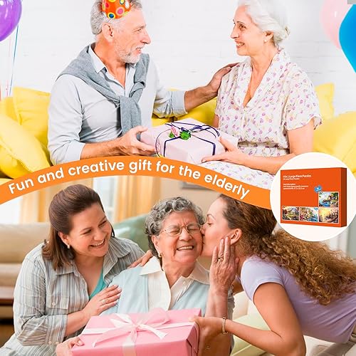 Miniatura 7 de Paquete de 4 rompecabezas de 36 piezas grandes para personas mayores, rompecabezas de Alzheimer, demencia, productos de Alzheimer, actividades para