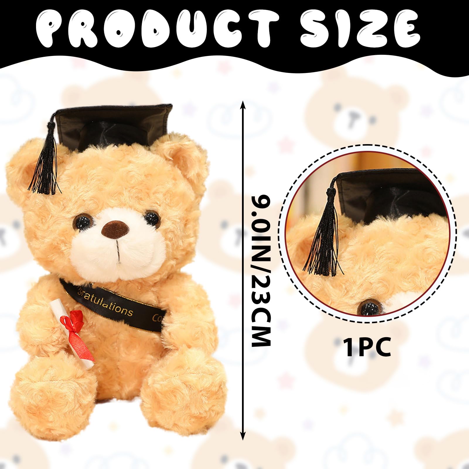 Personalisiert Abschluss-Teddybär - Süßer Examensbär Mit Urkunde Für Graduierung