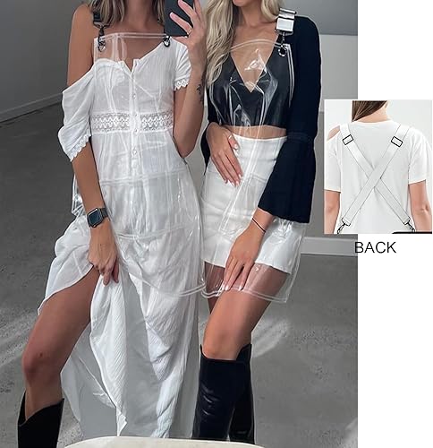 Miniatura 6 de Delantales de peluquería para mujer, delantal transparente impermeable para peluquero con espalda cruzada, ajustable, para peluquería y trabajo