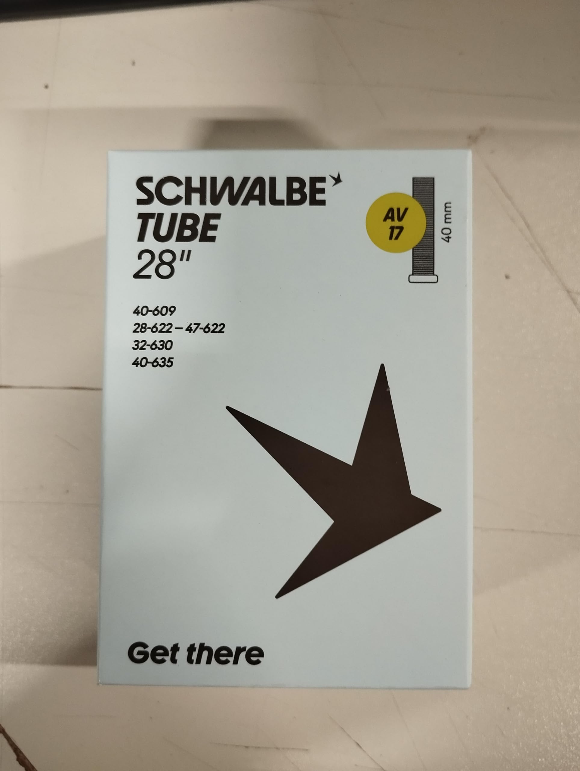 Schwalbe Uniseks Av17 10429340 Dętka Rowerowa, Czarny, 28"