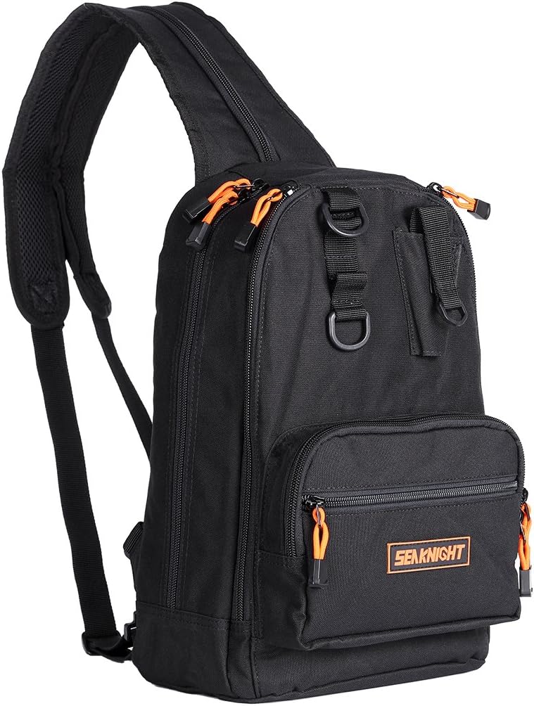 Seaknight Outdoor Fishing Tackle Bag Single/Double Shoulder Multi-Purpose Water-Resistant Backpack 4 Layer 1000D Nylon Fishing Bag