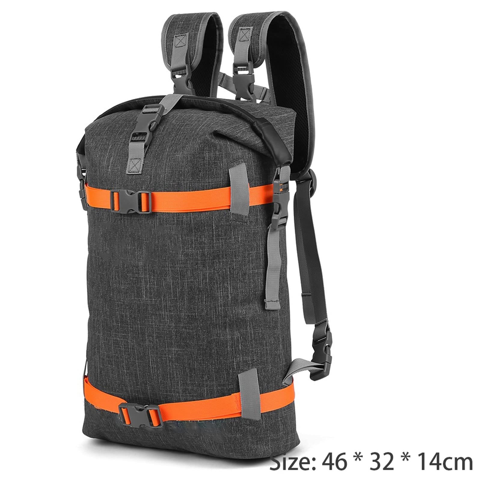 Zaini da Trekking, Sacca Impermeabile a Tenuta stagna, Zaino Galleggiante con Chiusura a Rotolo, Sacca Impermeabile per Sport Acquatici (Nero)