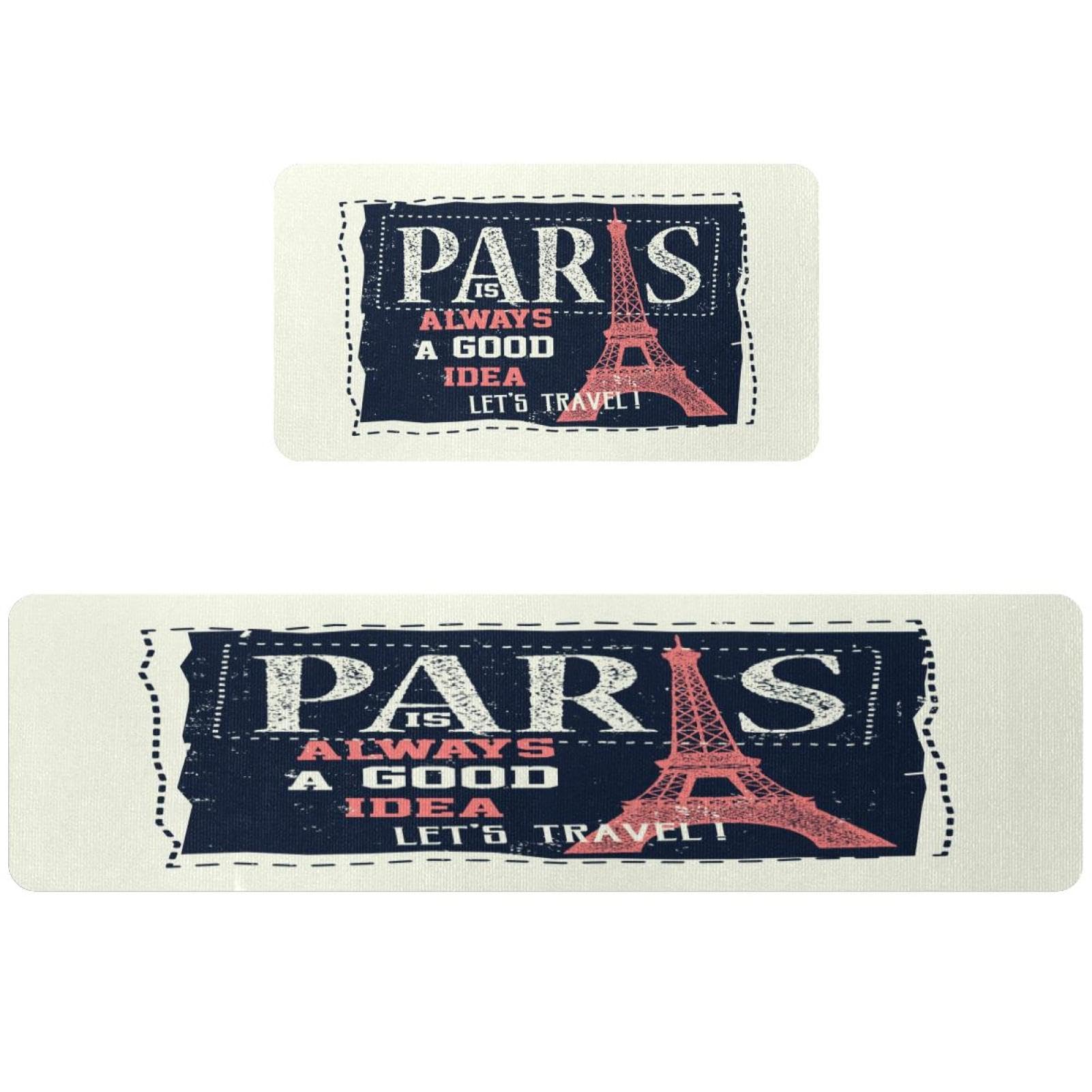 Alfombrillas de cocina con diseño de París para un suelo limpio y elegante