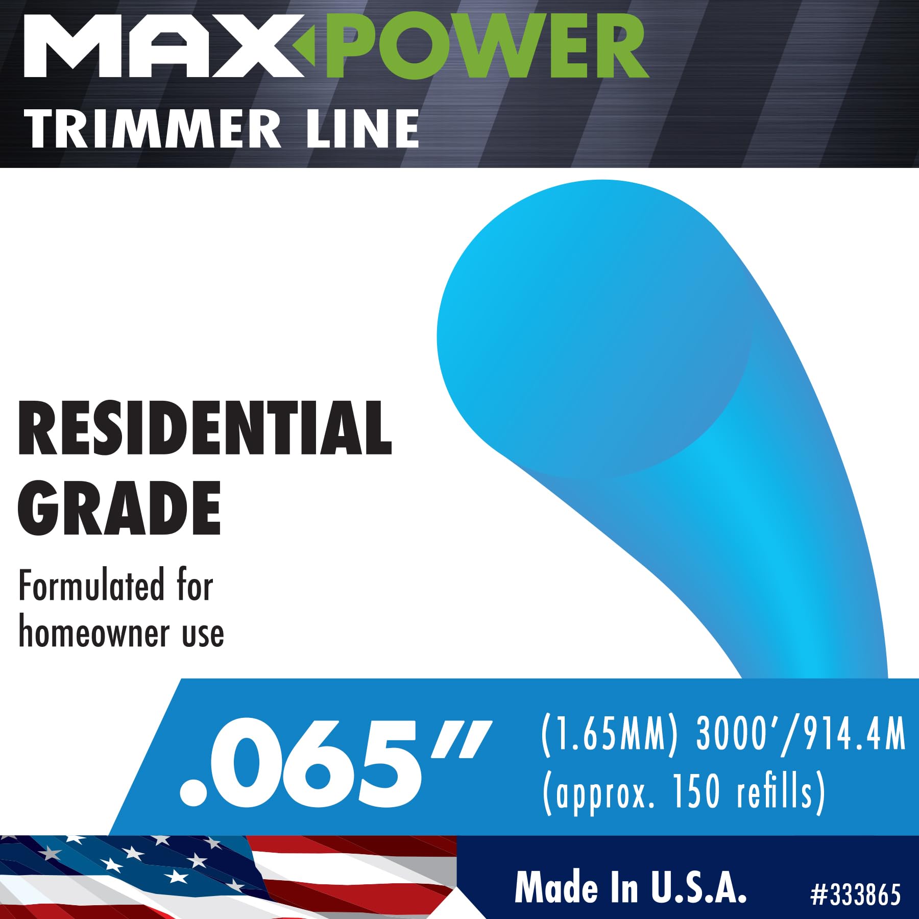 Maxpower 333865 Line 3000 - Recortadora Redonda (0,65 Pulgadas, Aprox. Bobina de 5 LB.