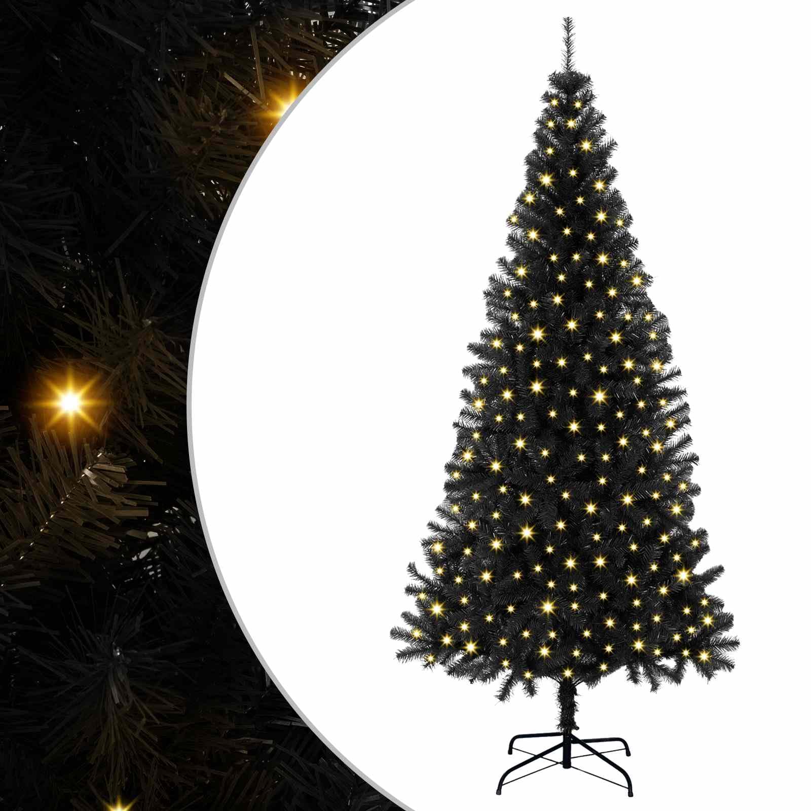 vidaXL Árbol de Navidad Negro 180 cm PVC