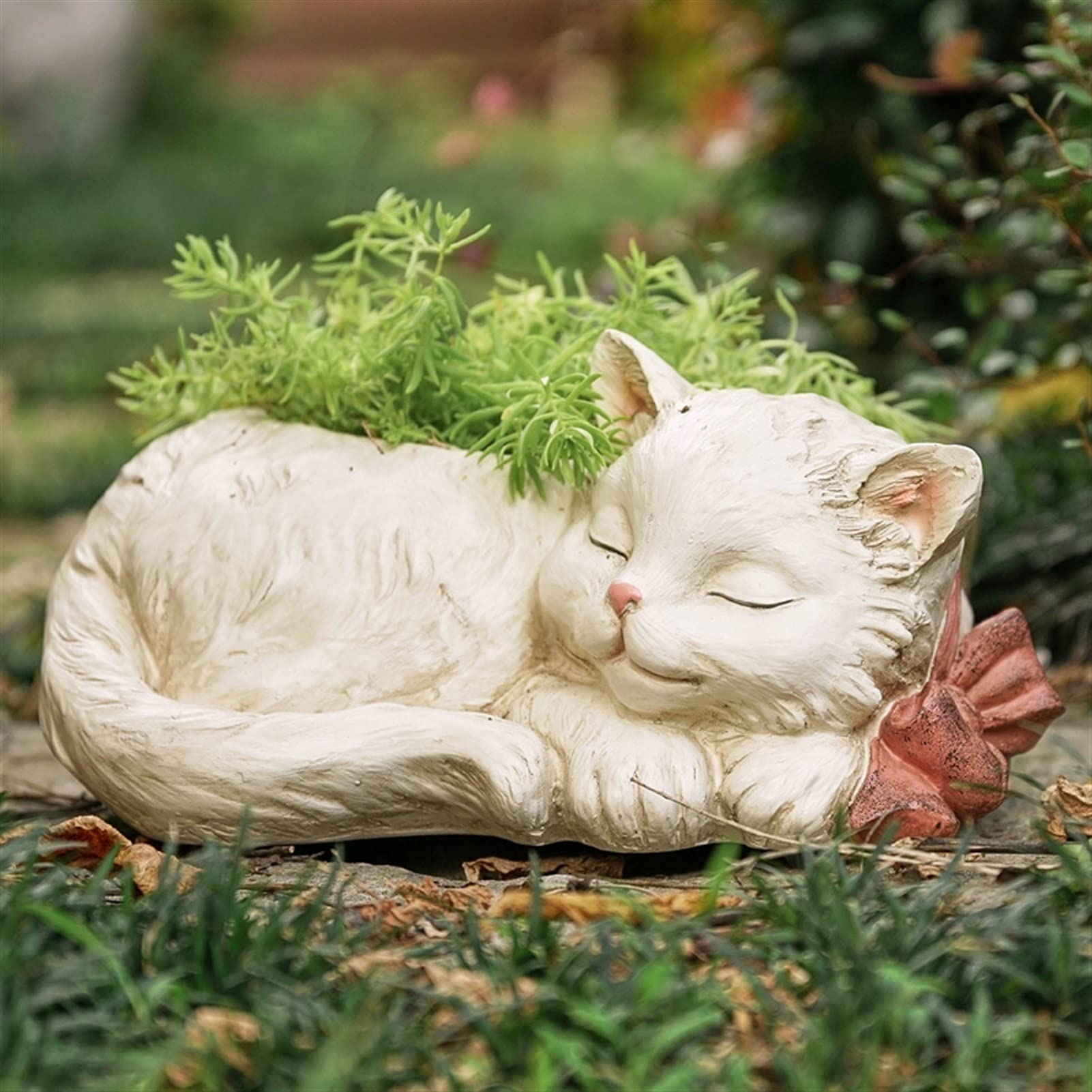 Biały Kociak, Figurka Małego Kota, Żywiczne Doniczki Do Sukulentów, Hydroponiczne Wazony Na Biurko, Doniczka Do Uprawy Roślin, Bonsai, Kaktus