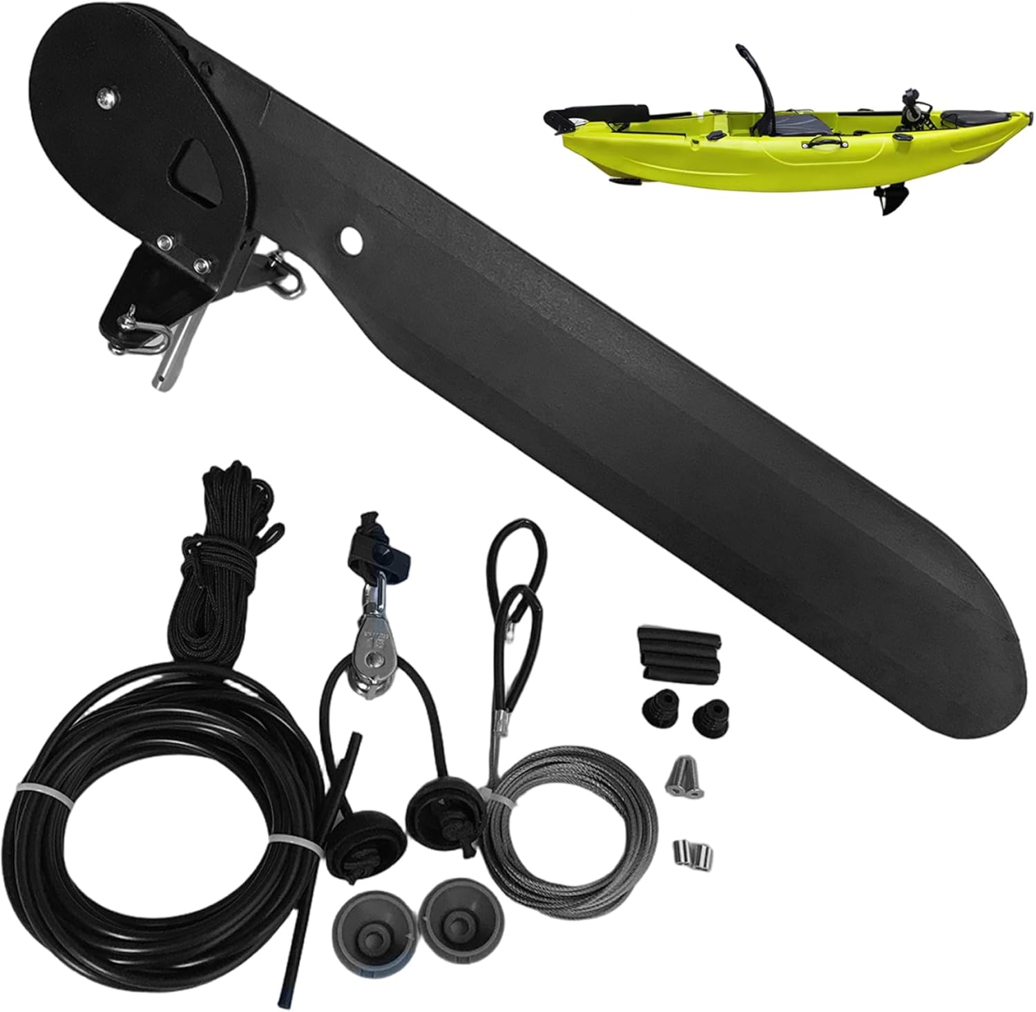 1 Set Kayak Rudder with Accessories, Sturdy & Tough Fishing Watercraft Canoe Boat Rudder Replacement Parts, Lightweight and Easy to Use, Kayak Steering Kit
