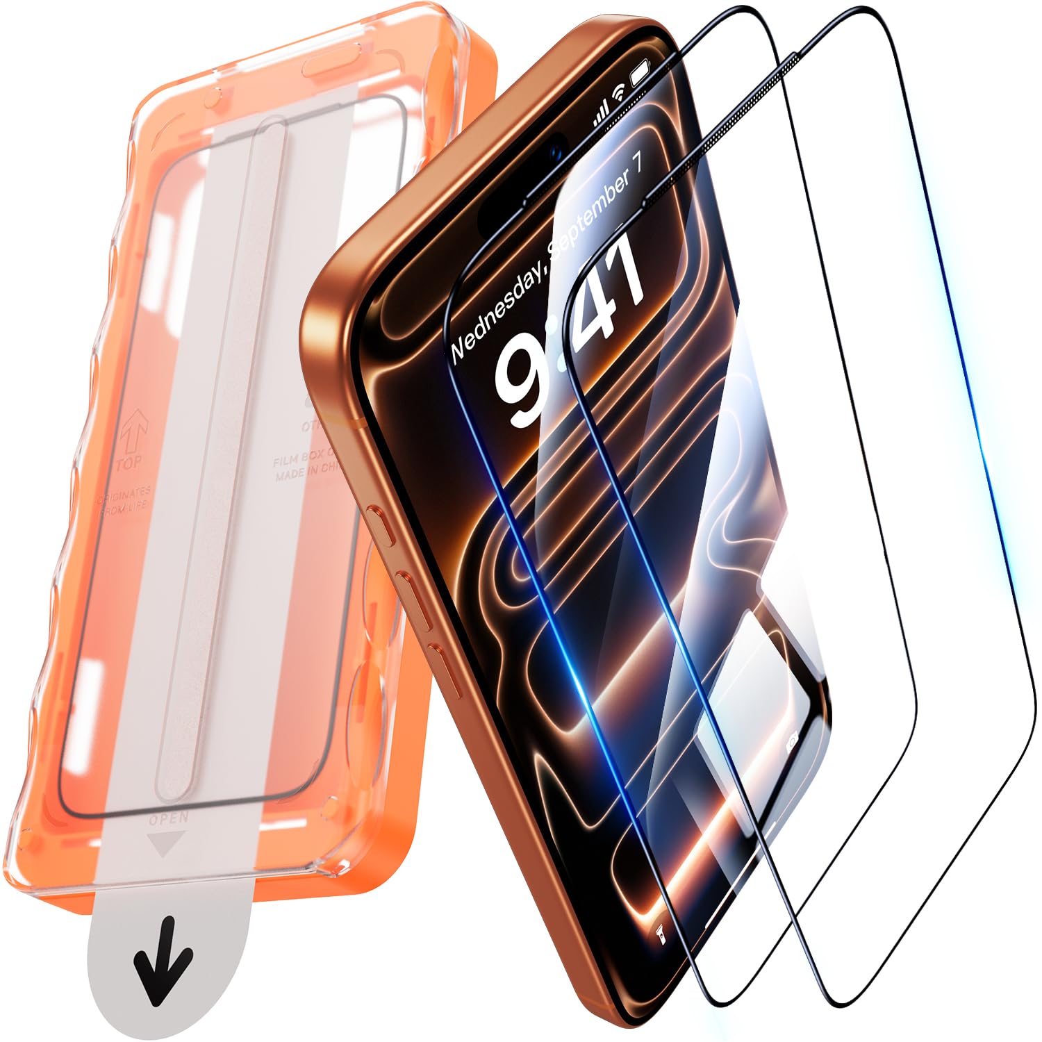 UniqueMe für iPhone 17 Pro Max für Panzerglas - [Full Screen Displayschutz] Schutzfolie für iPhone 17 Pro Max Schutzglas, Auto Installation, 2 Stück