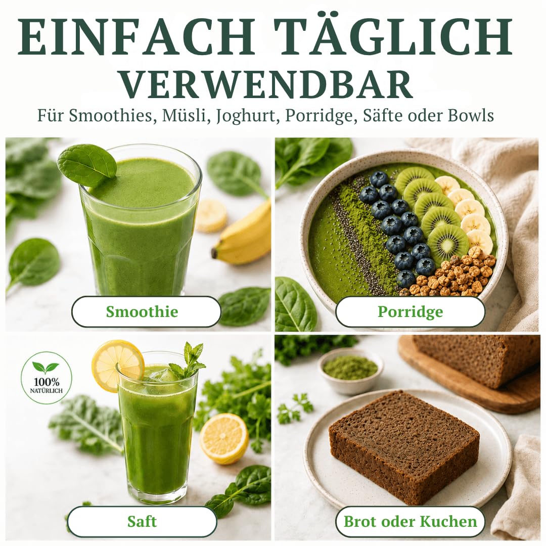 Pure Bio Grünkohl Pulver, 25 x 2g Sachets auf Grünes Superfood | Ohne Zusatzstoffe, Gefriergetrocknet, Hoher Gehalt an Protein, Kalzium, Vitamin C & K, Antioxidantienreich, 9 Aminosäuren