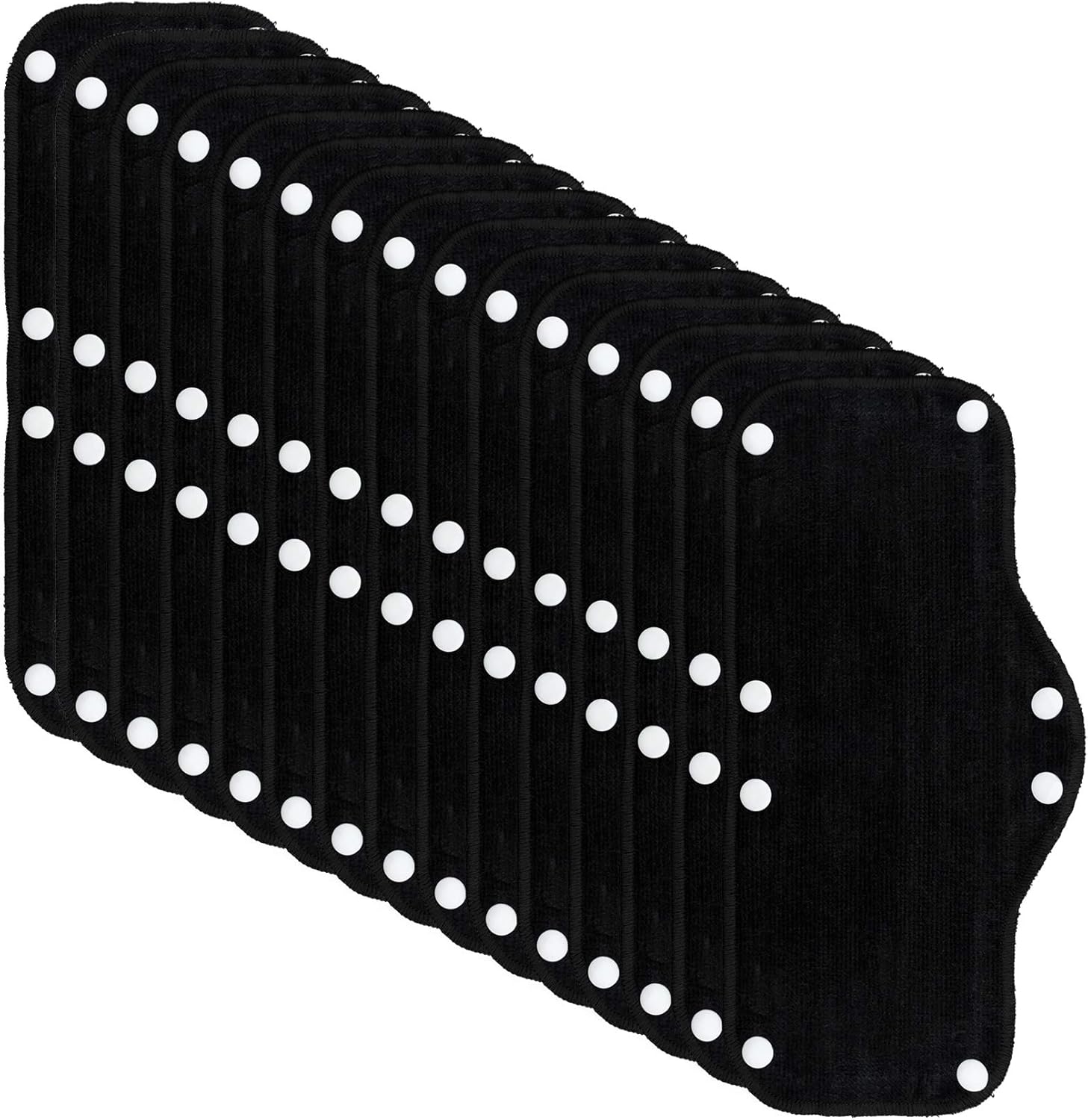 Topbuti 15 pcs Cotton Washable Hard Hat Sweatband, Reusable Terry Sweatband with Liner Snap, Hard Hat Accessories, Absorber Terry Snap on Sweat Band Liner for Hardhat (Black) - - 