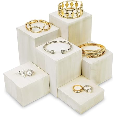 Amazon.com: MOOCA Wooden 3 Pcs Square Risers for Display Jewelry and ...