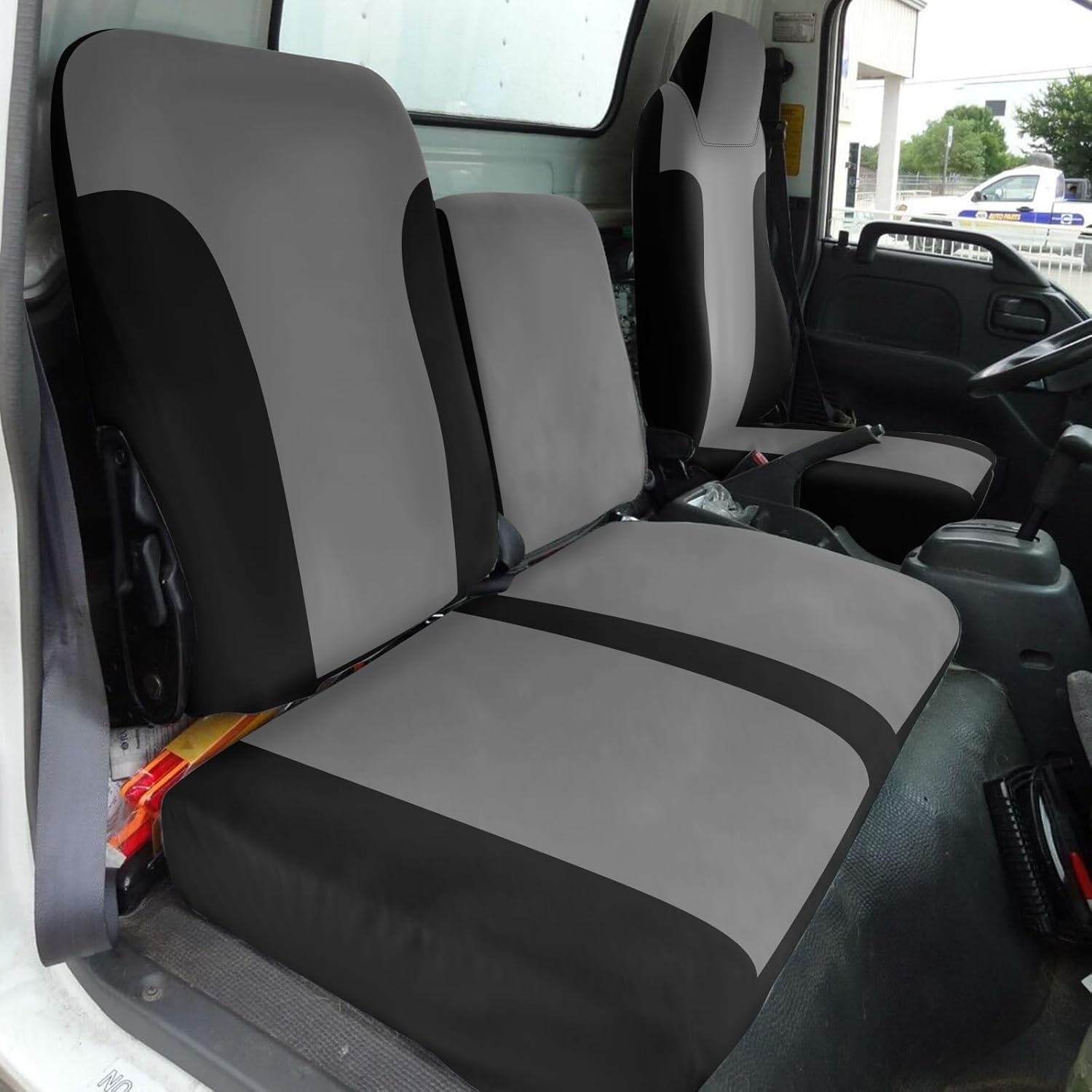 Truck Seat Cover Compatible with 1995-2005 Isuzu NPR Front 40/60 Split Bench Seat Cover