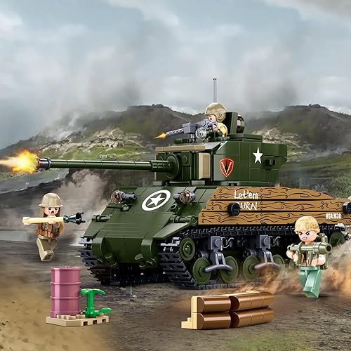 Miniatura 6 de Sluban WWII-M4A3 (76W) Tanque mediano