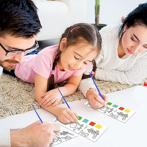 Miniatura 7 de Juego de libro de pintura de acuarela de bolsillo, juego de libro de acuarela de viaje, kit de dibujo de pintura de acuarela, libro de bolsillo,