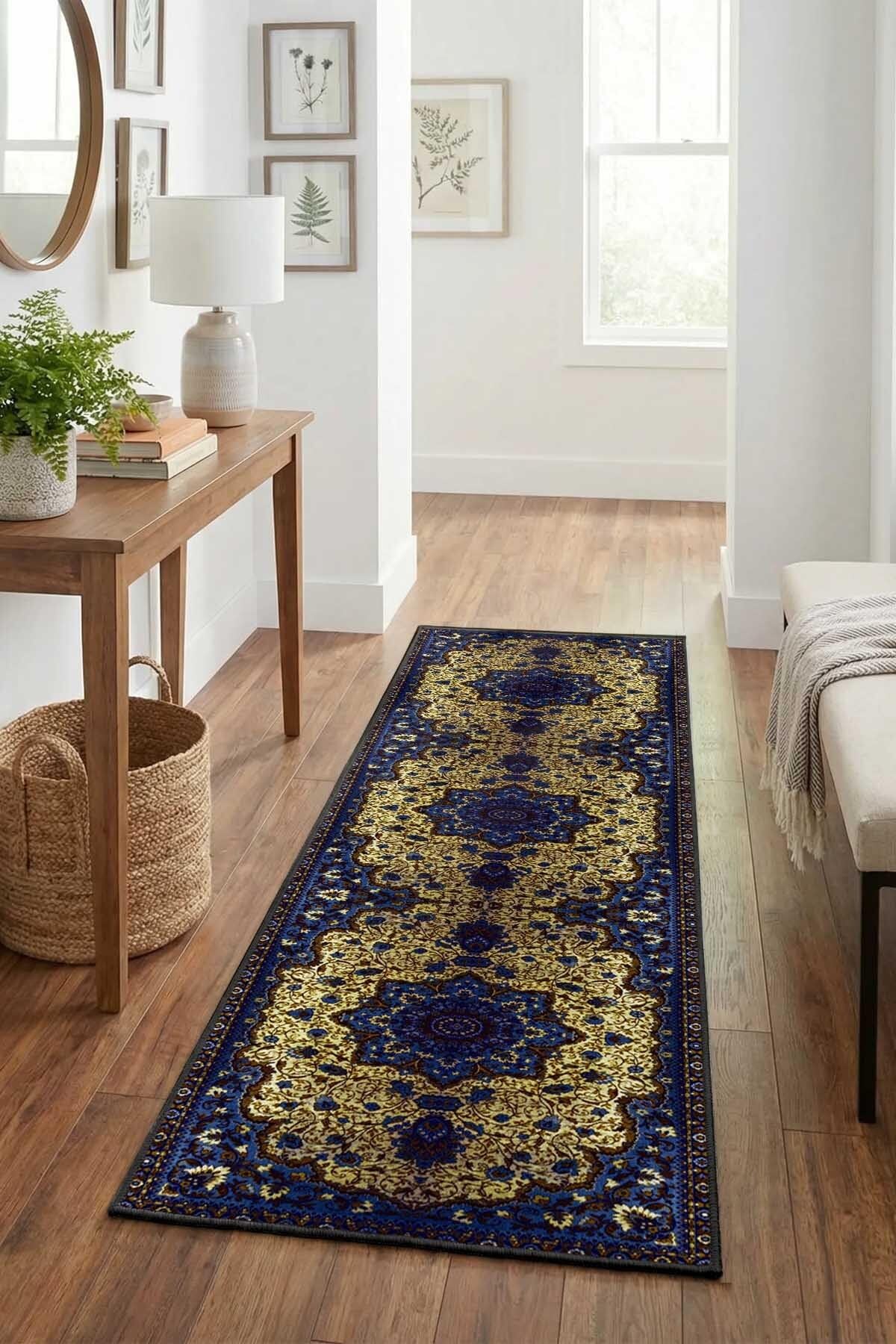 Monnhein Siyah Yolluk A-8 - Yıkanabilir, Kaymaz Taban, Dijital Baskılı, Leke Tutmaz, İnce Hav, Modern Koridor, Mutfak, Antre ve Salon için Dekoratif Yolluk