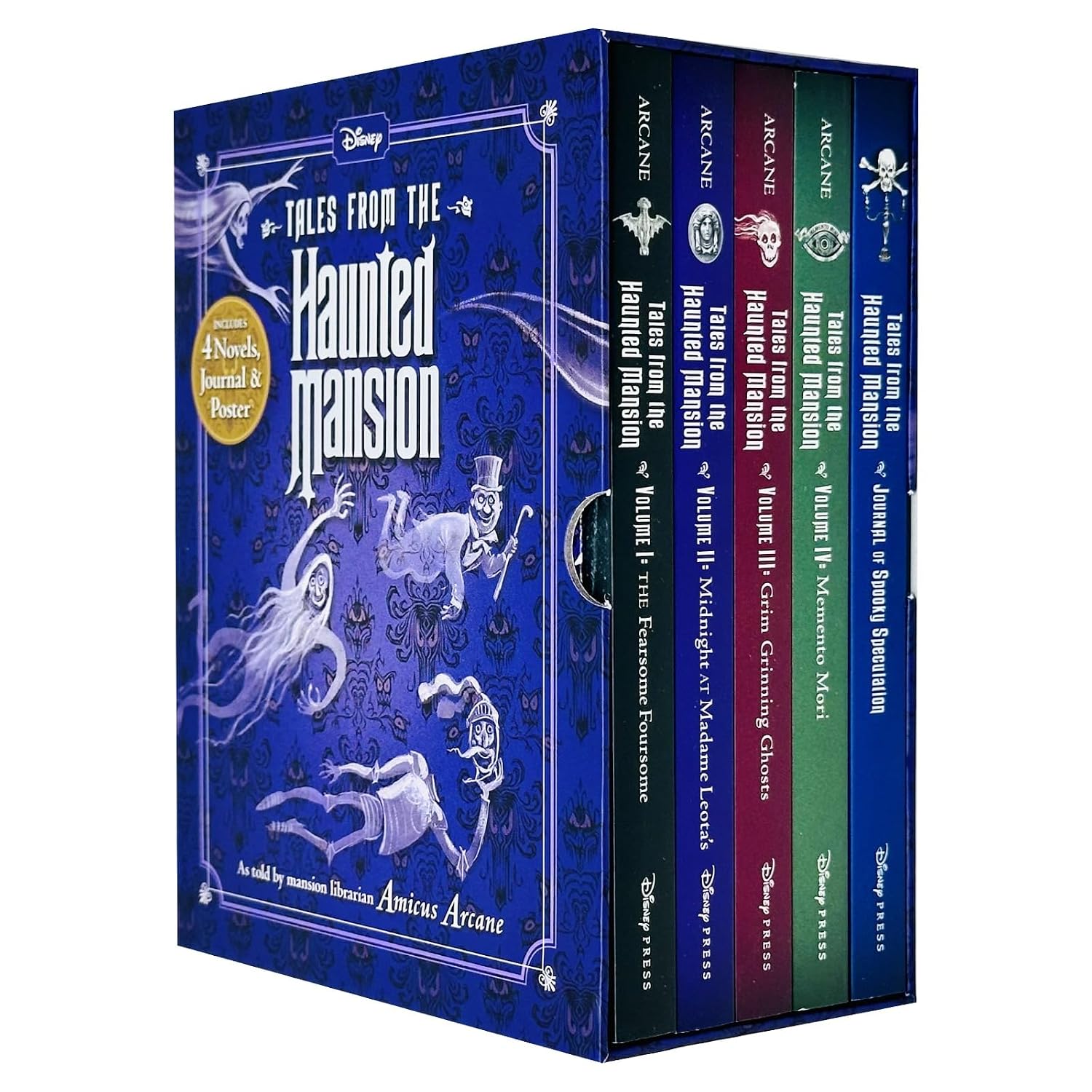 Tales From The Haunted Mansion Series Volume 1-4 Books Collection Set with Journal of Spooky Speculation (Fearsome Foursome, Midnight At Madame Leota's, Grim Grinning Ghosts & Memento Mori)