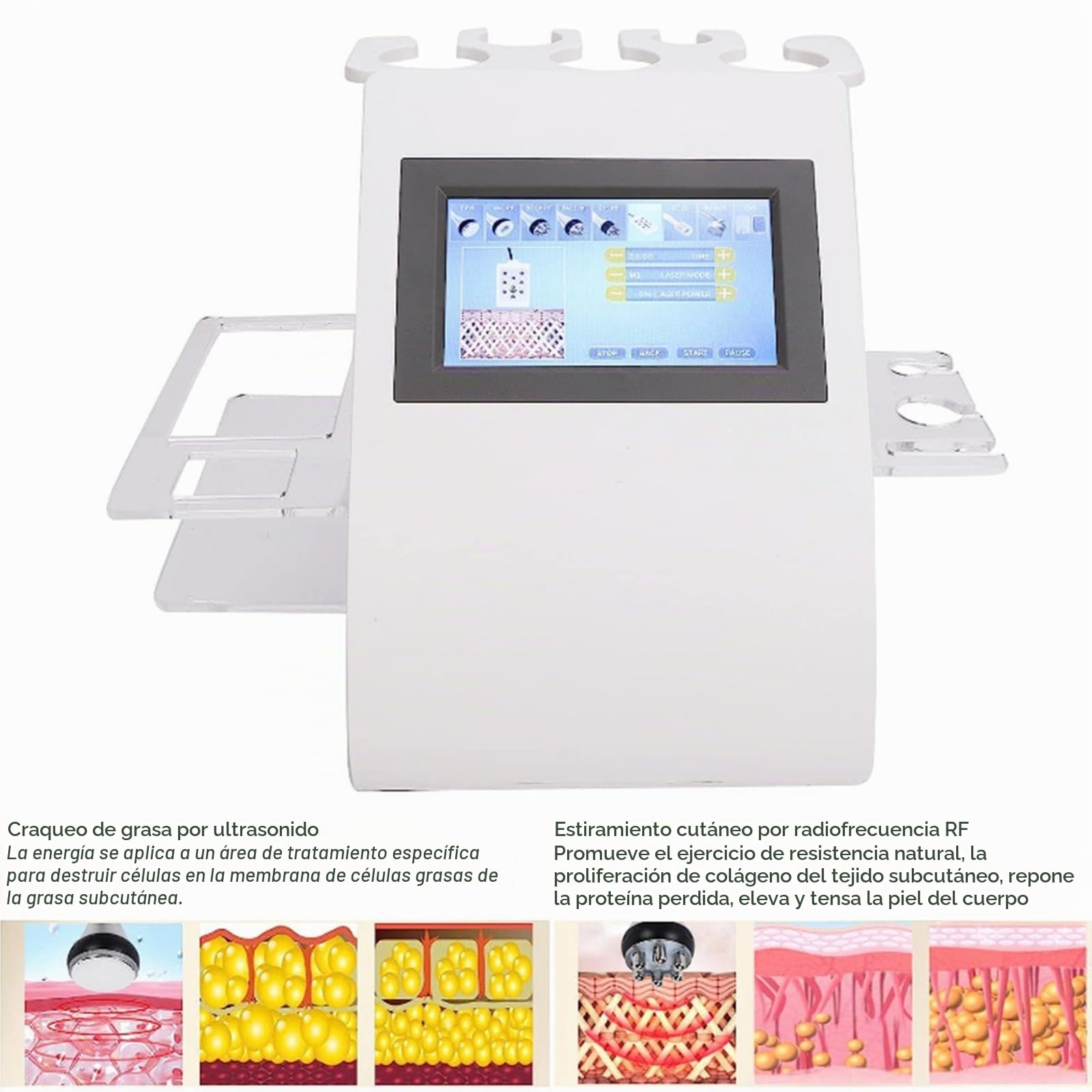 Máquina De Cavitación 9 En 1 para el Cuidado de la Piel, Máquina De Belleza Cuerpo 40K, Dispositivo de Radiofrecuencia para Esculpir el Cuerpo, Máquina de Belleza Multifuncional.