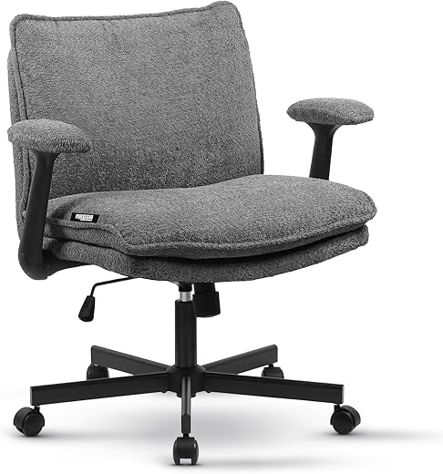 DROGO Zen Pro Criss Cross Legged Office Chair for Work from Home with Flip-Up Armrest &amp; Wide Thick Cushion Seat | Computer...