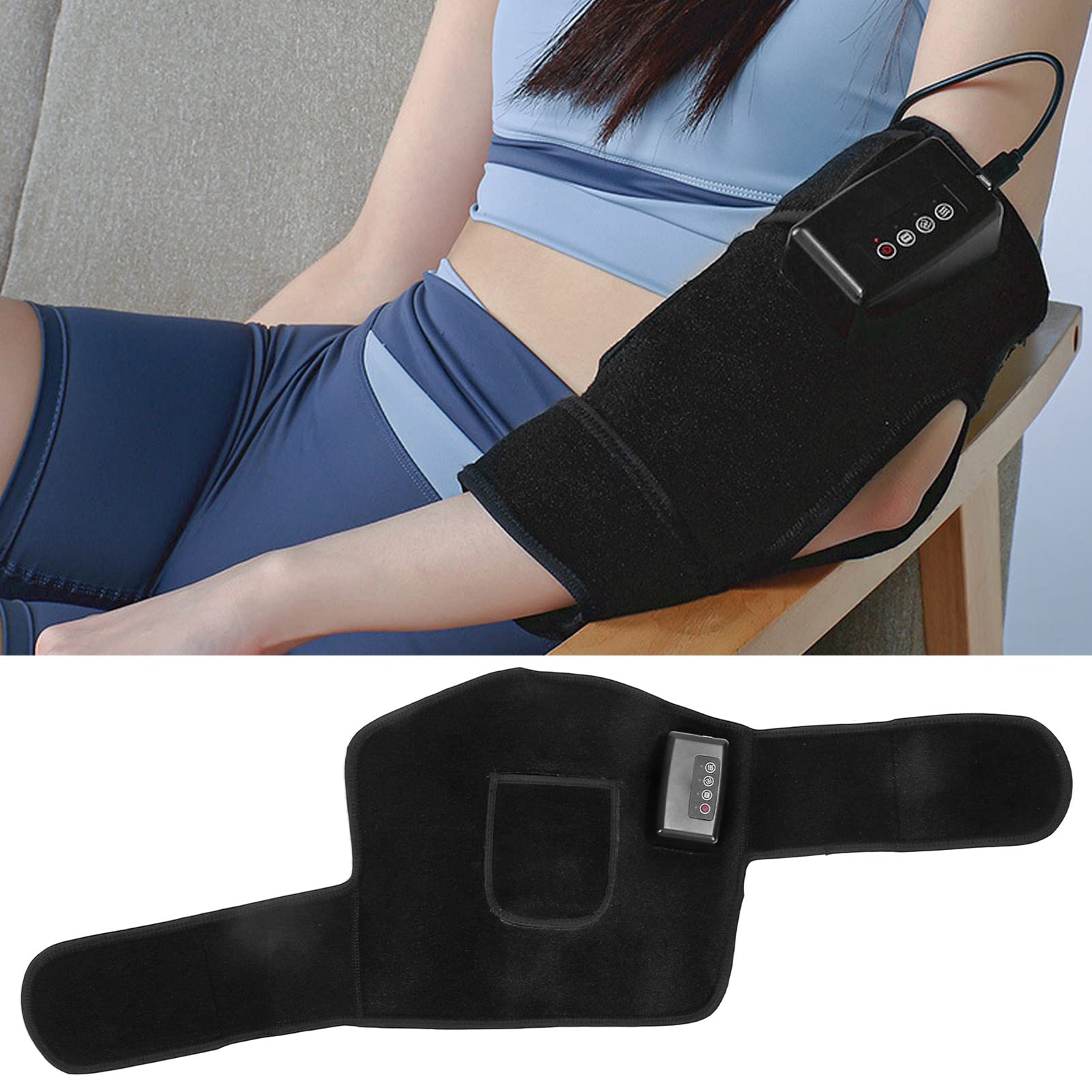 Verstellbares Kniemassagegerät, 3 Modi, 3 Temperaturen, tragbares Heizkissen für Knöchel, Waden, Ellenbogen, Geschenke für ältere Menschen