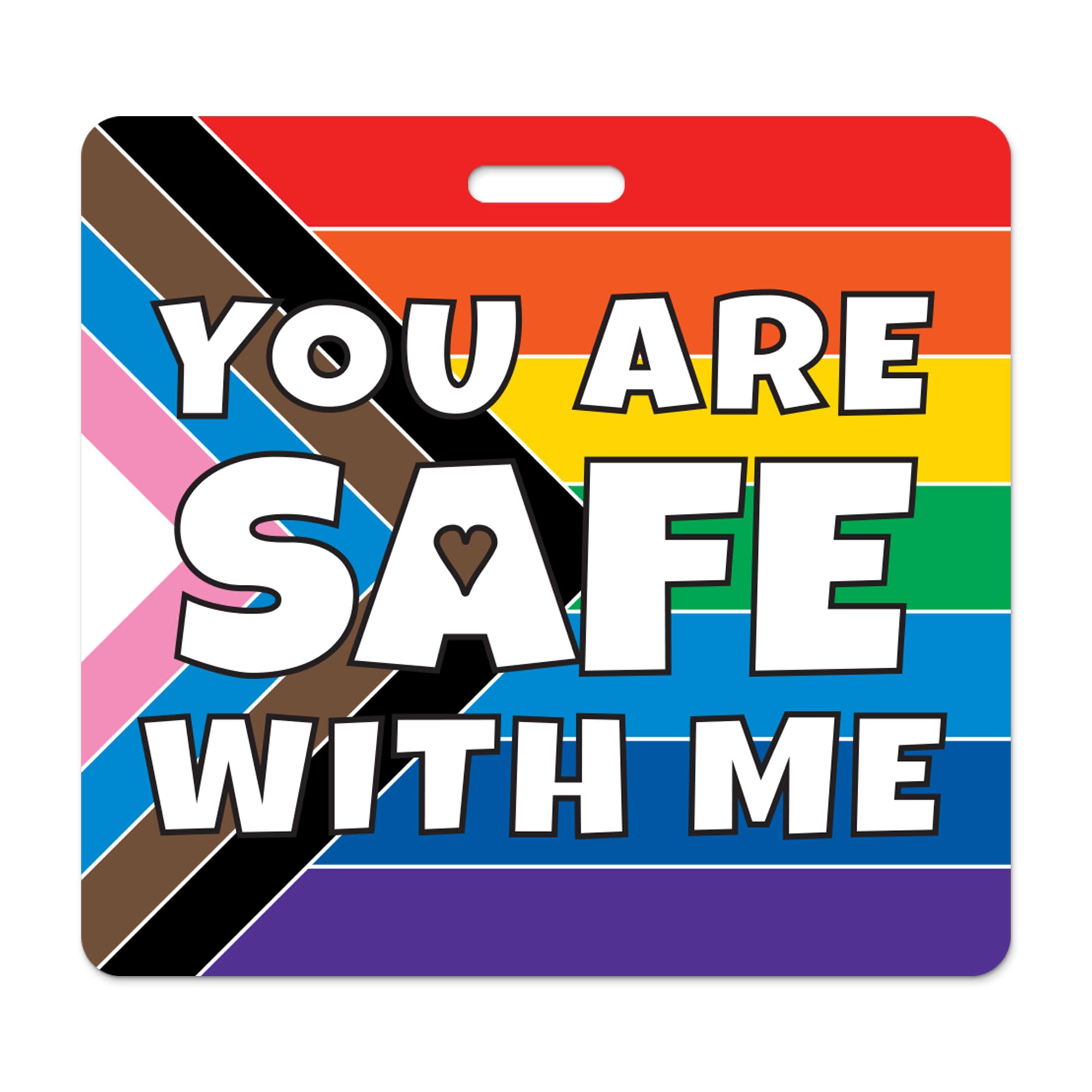 Safe with Me - Badge Buddy - Card Backer for Healthcare, Office, and Events - Horizontal Orientation, Durable and Easy to Attach