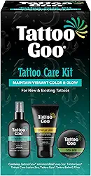 Tattoo Goo O kit de cuidados posteriores inclui sabonete antimicrobiano, bálsamo e loção, cuidados com tatuagem para realce de cor + cura rápida – vegano, sem crueldade, sem petróleo, presentes de
