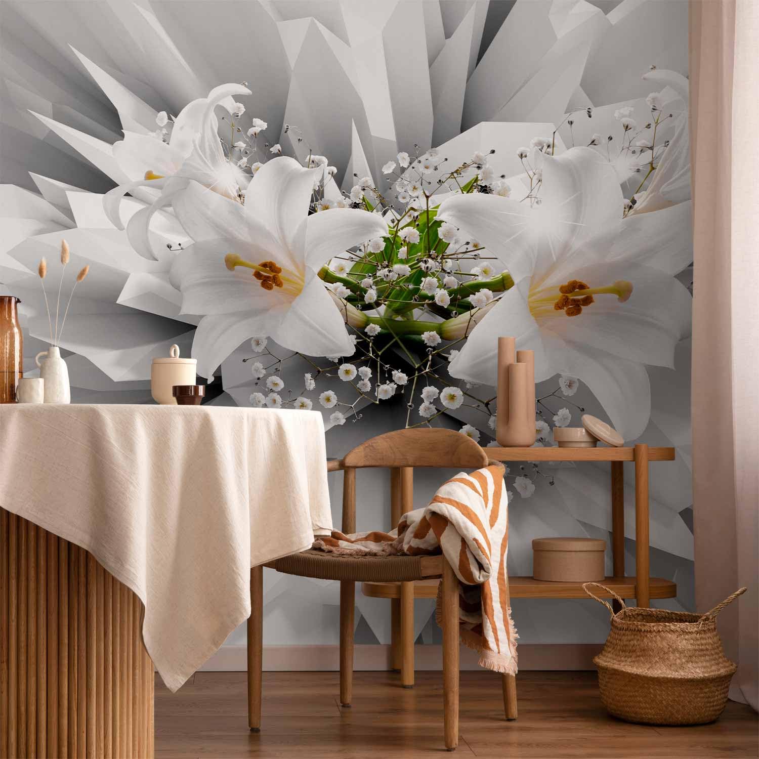 Carta Da Parati Premium Con Palme - 450x315 Cm, TNT, Design Giungla Grigio, Per Interni - Foto 5