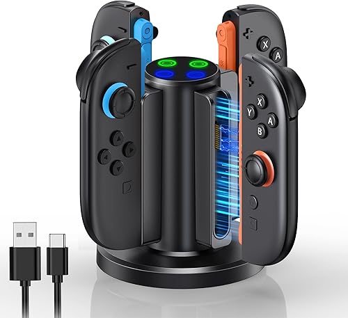 FYOUNG Charging Station for Nintendo Switch 2 Controller(2025), Charger Dock for Joycon 2 with Charging Indicator, Compact Vertical Charge 4