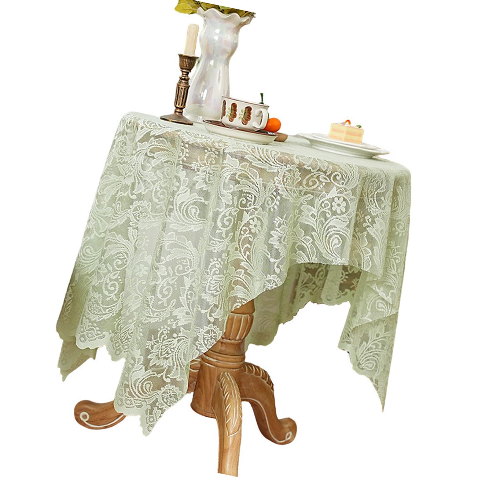Buxuaaaa Stylish Lace Tablecloth with Intricated Cutout Pattern Durability Wrinkles Resistant Polyester for Home Dining Outdoor Outdoor Tablecloth