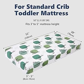 TILLYOU Baby Crib Sheets for Boys Girls, Super Soft Toddler Bed Sheets, 2 Pack Sheets for Standard Crib Mattress 28x52in, Green Giraffes