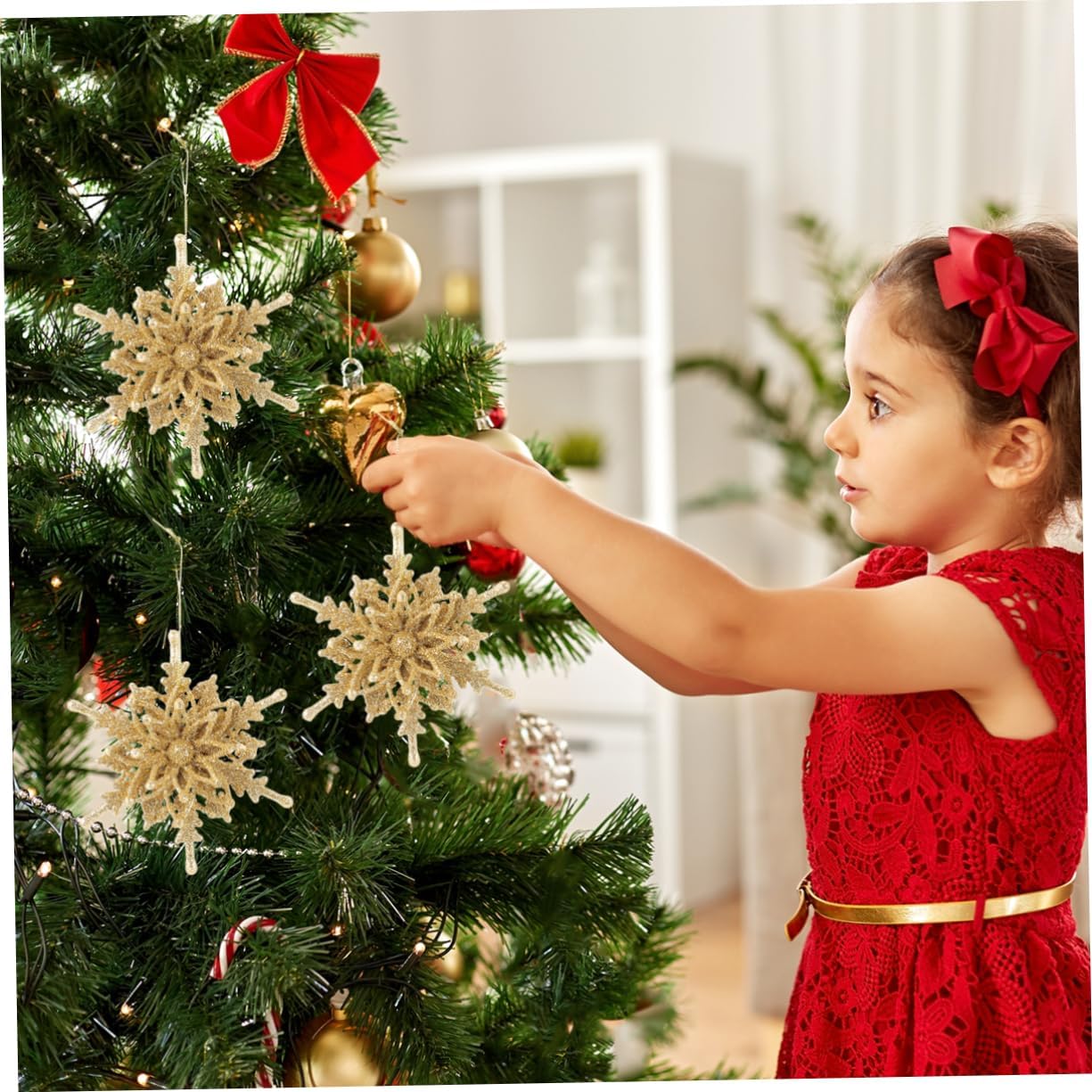 9pcs Exploding Star Hanging Ornament Xmas Tree Decoration for Holiday Parties Easy to Use Christmas Pendant for Family Friends and Home Decor