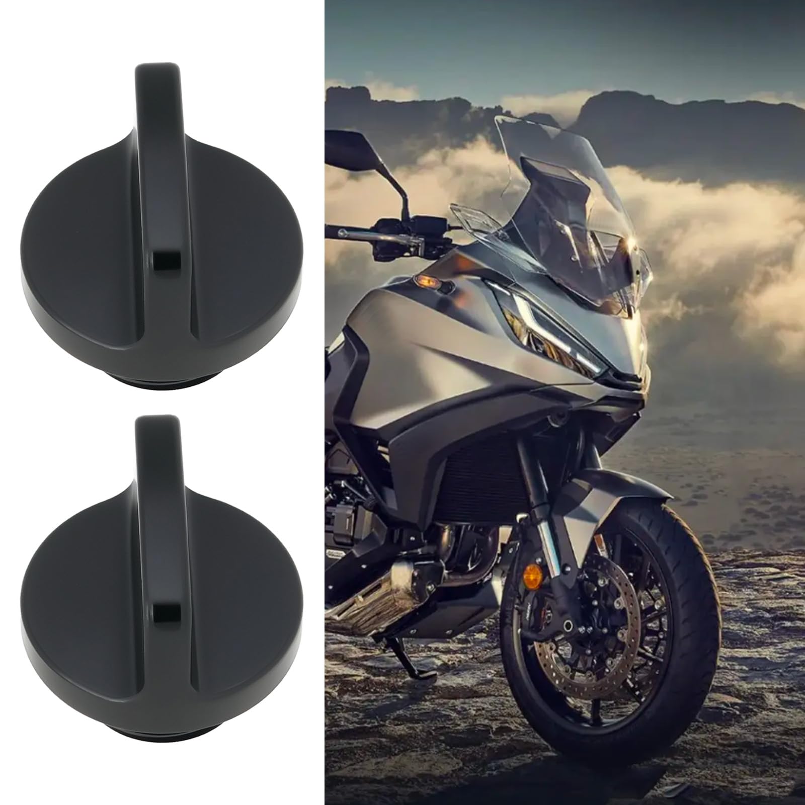 ECSiNG 2pcs Tapa Llenado Aceite Motor Motocicleta M20 X 2,5 Pieza Repuesto CNC Aluminio Tapa Tornillo Tapón Válvula Tapa de Aceite Compatible con Honda Compatible con Yamaha Negro