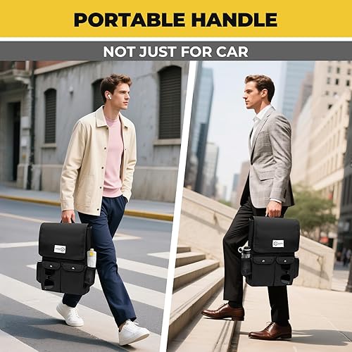 Miniatura 2 de Organizador de coche para asiento delantero, organizador portátil para asiento delantero, organizador de asiento de pasajero con diseño de cubierta