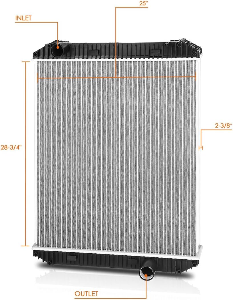 Factory Style 3-Row Aluminum Core Cooling Radiator Compatible with 92-07 Freightliner Century Class Sterling Truck