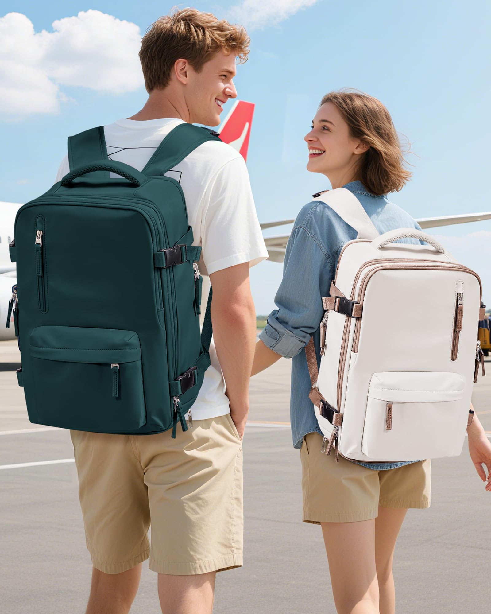 SZLX Zaino Ryanair 40x30x20 Sottovuoto con pompa Zaino Ryanair 40x20x25 Sottovuoto Bagaglio a Mano 40x30x20 Wizzair Zaino da Viaggio 45x36x20 Easyjet Donna Zaino Casual Laptop 14 Pollici Impermeabile