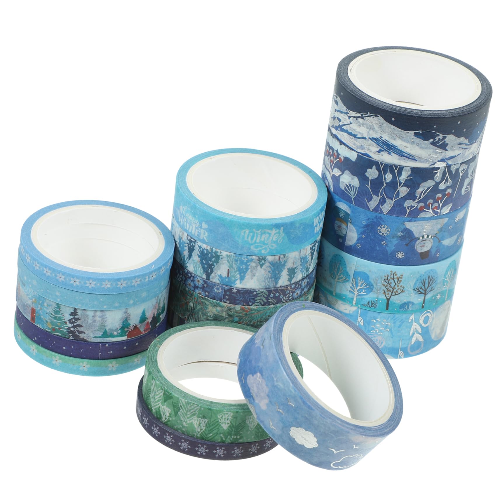 NUOBESTY 57 Rollen Süßes Scrapbooking Washi Tape Diy Washi Tapes Washi Tape Zum Verpacken Von Geschenken Klebeband Für Scrapbooking Thema Weihnachten Blue Japanisches Papier