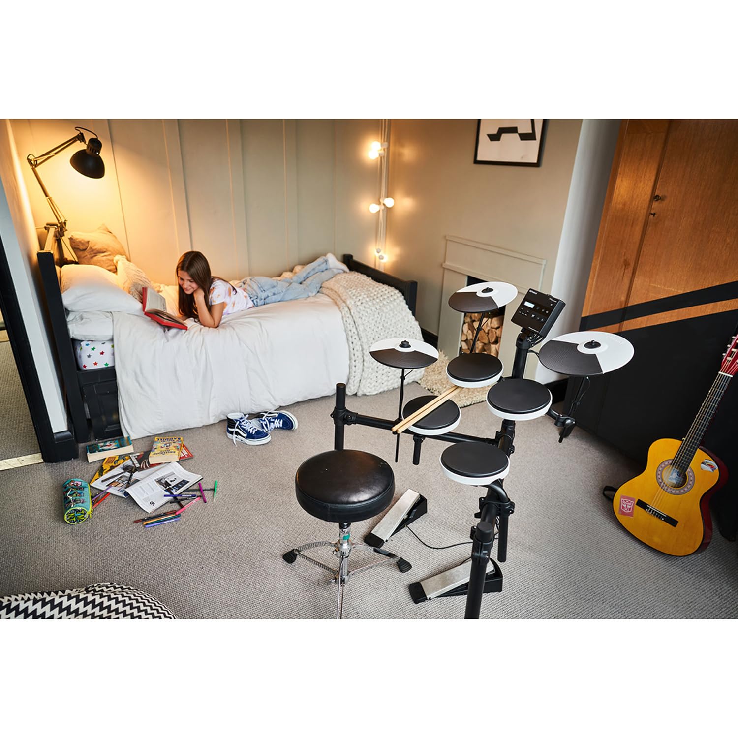 Roland TD-02K E-Drum perkusja elektroniczna z monitorem perkusji PM-03 i keepdrum GC075 kabel stereo jack