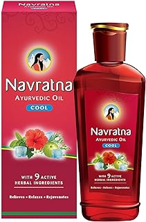 Navratna Ayurvedic Cool Oil | Combination of 9 Ayurvedic Herbs | Relieves Headache, Body ache, Tiredness, Sleeplessness & ... Price In India