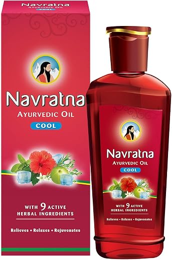 Navratna Ayurvedic Cool Oil | Combination of 9 Ayurvedic Herbs | Relieves Headache, Body ache, Tiredness, Sleeplessness & ...