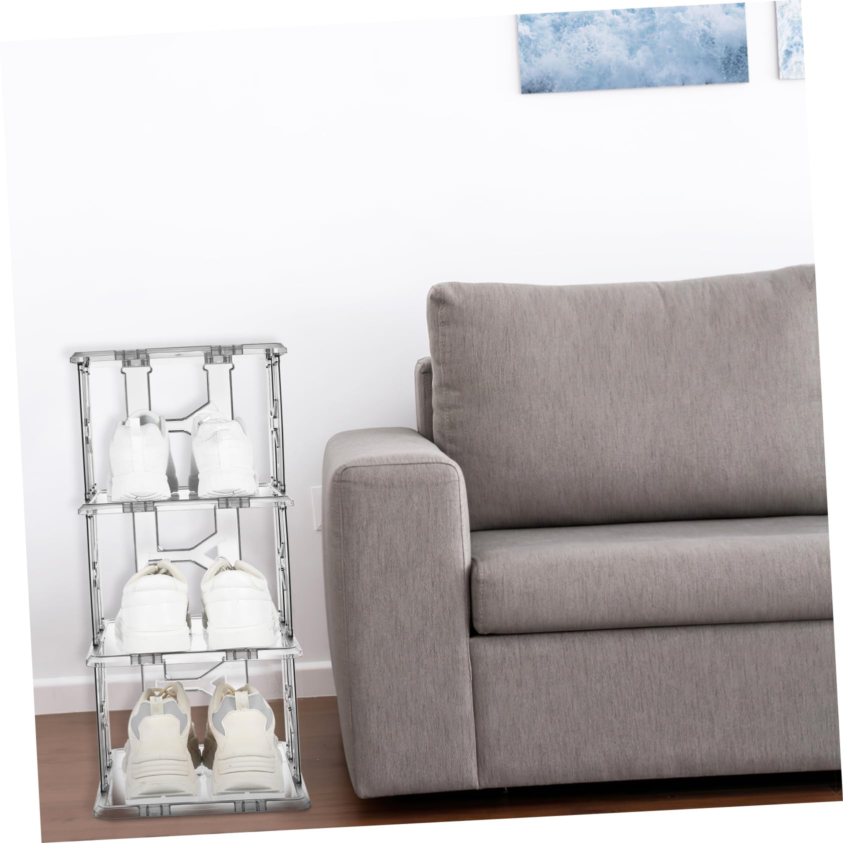 POPETPOP Zapatero De Puerta Organizador De Zapatos Compacto Transparente Ahorro De Espacio para Entrada y Sala De Estar Diseño Vertical