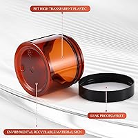 Vista 53 de 6 Pack 6oz Plastic Jars Containers with Lids Wide-mouth Refillable Leakproof Reusable Round Empty Jars for Travel Cosmetic Dry Food Spice Candy Clear