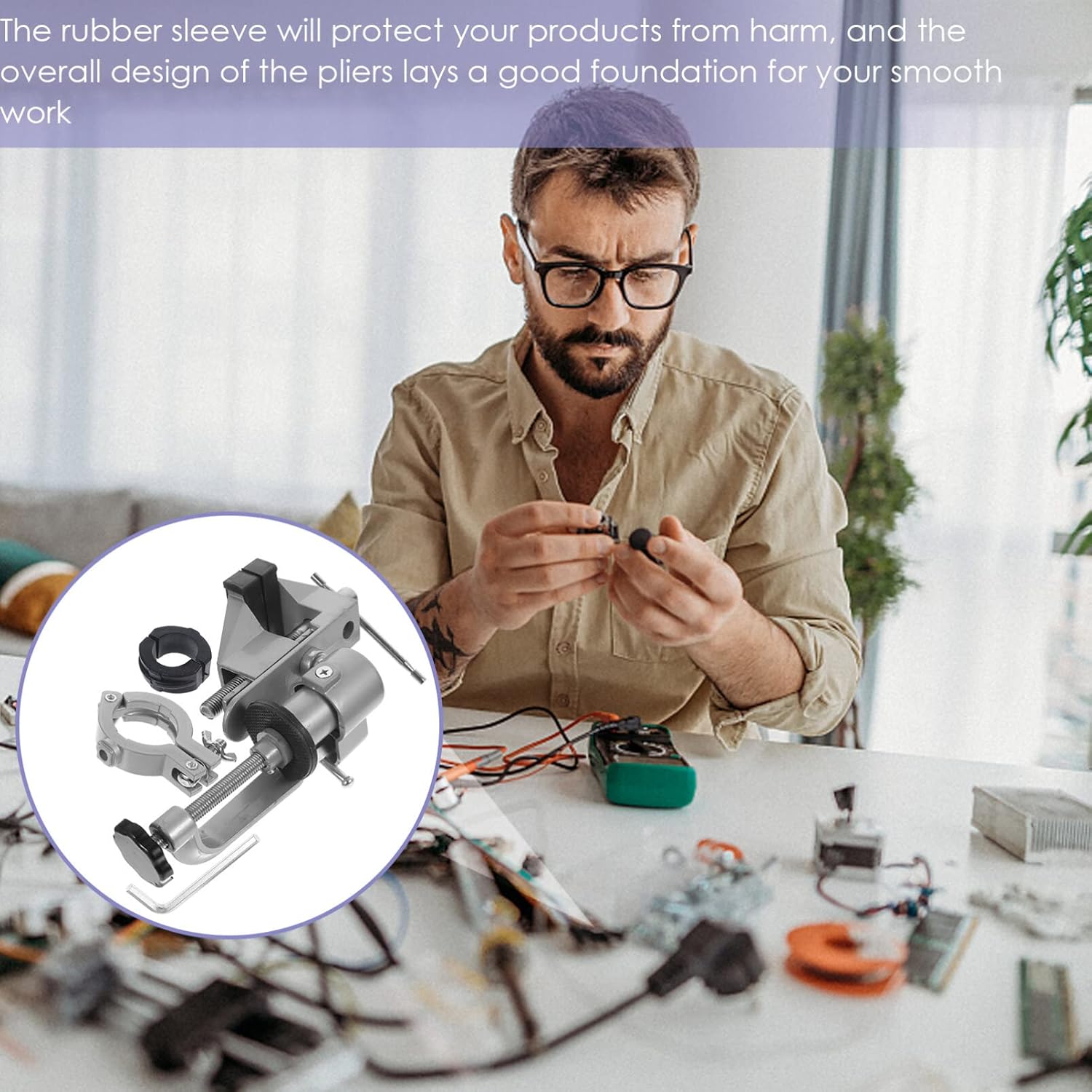 iplusmile 1set Rotating Woodworking Vise Clamp Multipurpose Table Vise Tool for Clamps and Workbench Use